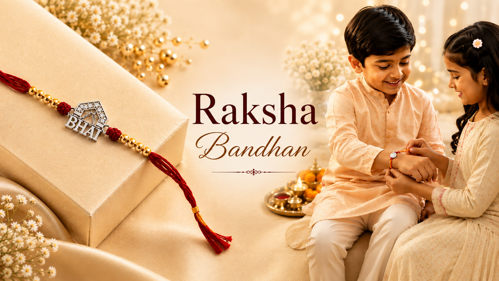 Silver rakhi