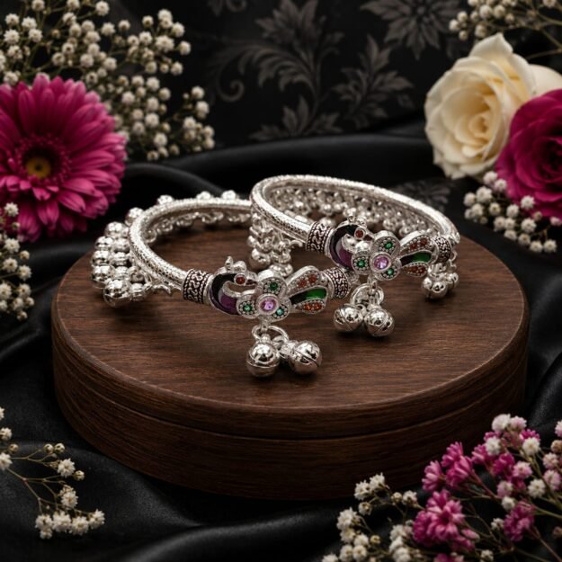 Silver baby kada payal